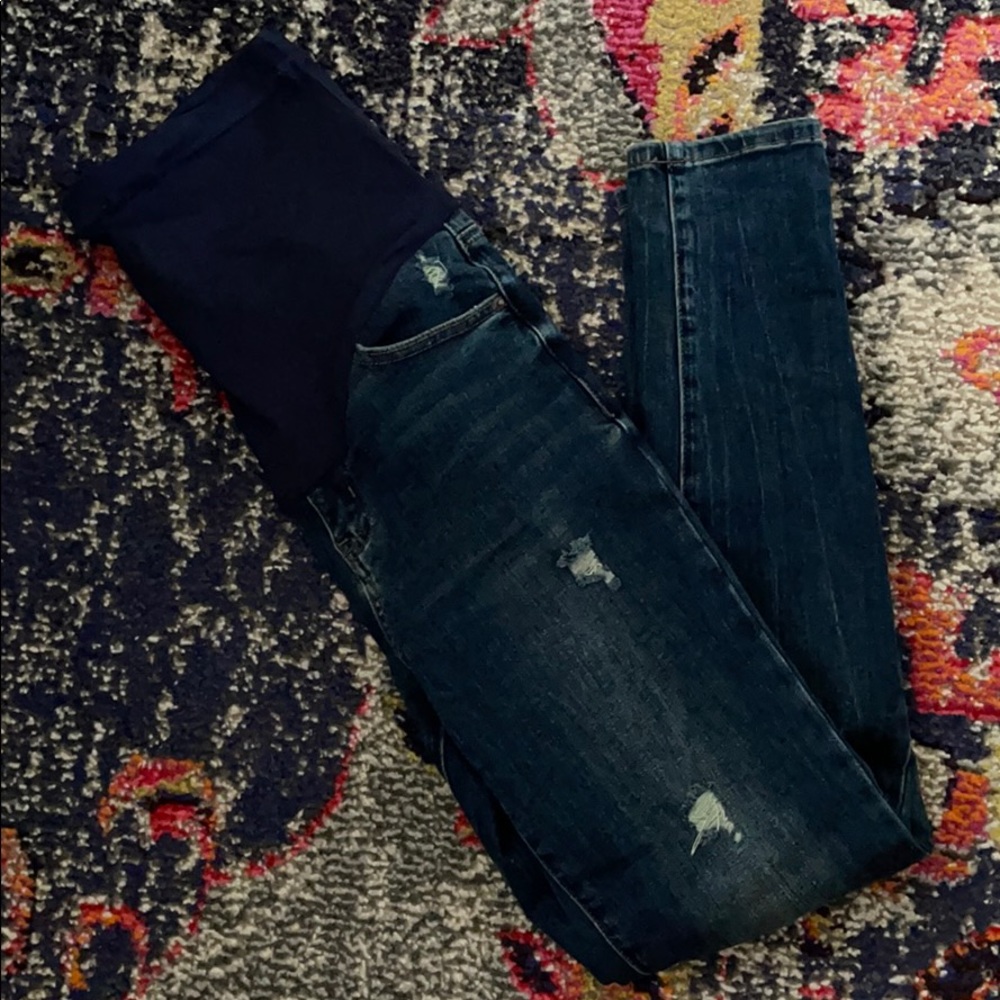 Pink Blush Maternity Jeans Distressed